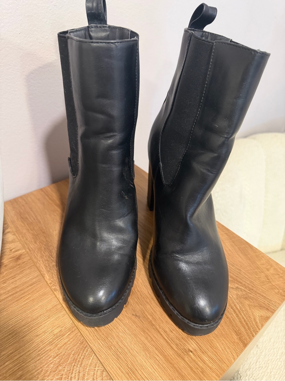Express Black Platform High-Heel Ankle Boots